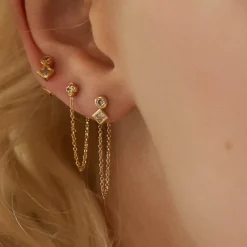 BDM Studio Pendantes|Dessous D'oreilles^boucles d'oreilles chaînes gabrielle
